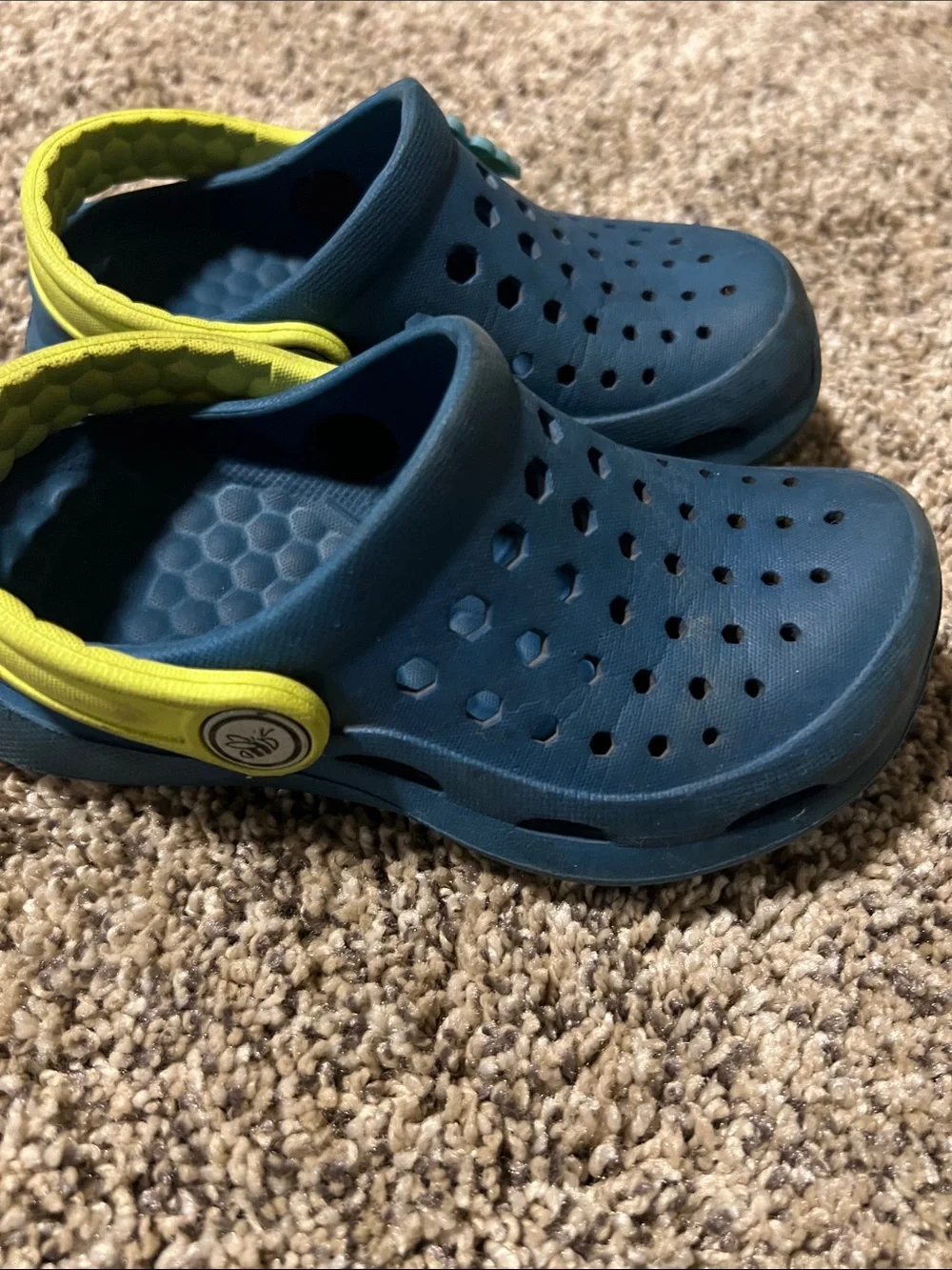 Kids Navy and Yellow Water-Ready Slip-On Sandals